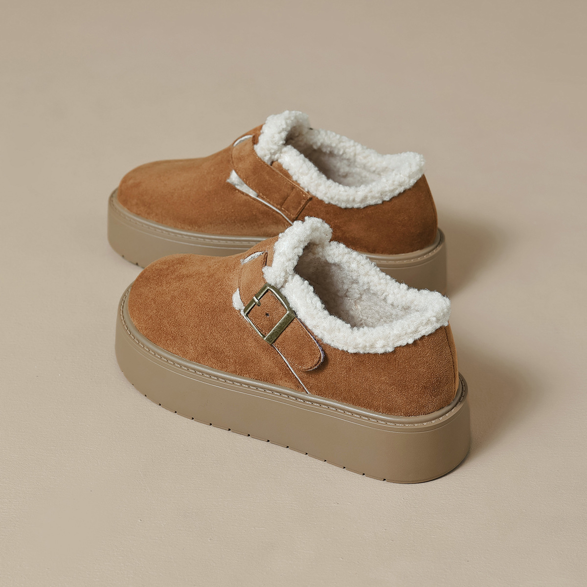 JHC-YW36 | Suede & Cork Winter Shearling Fur-Lined Chunky - Fujian Jinhongchang Sports Goods Co., Ltd.