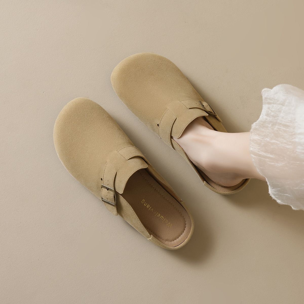 JHC-YW47 | Suede & Cork Retro All-Season Ergonomic Flat - Fujian Jinhongchang Sports Goods Co., Ltd.