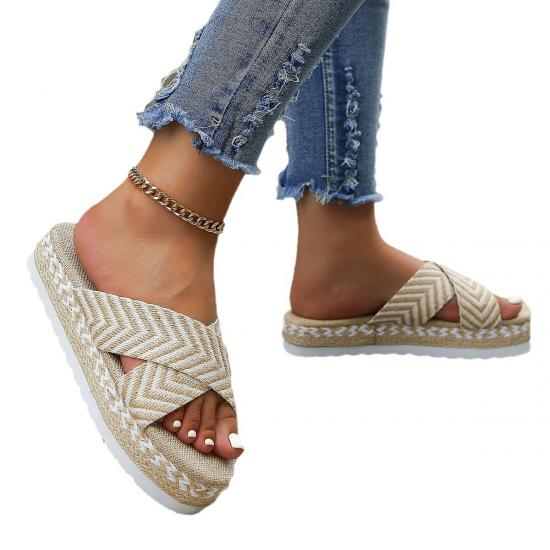JHC-AMW-421 | New Matsuke Thick Sole Cross Slope Heel Casual - Fujian Jinhongchang Sports Goods Co., Ltd.