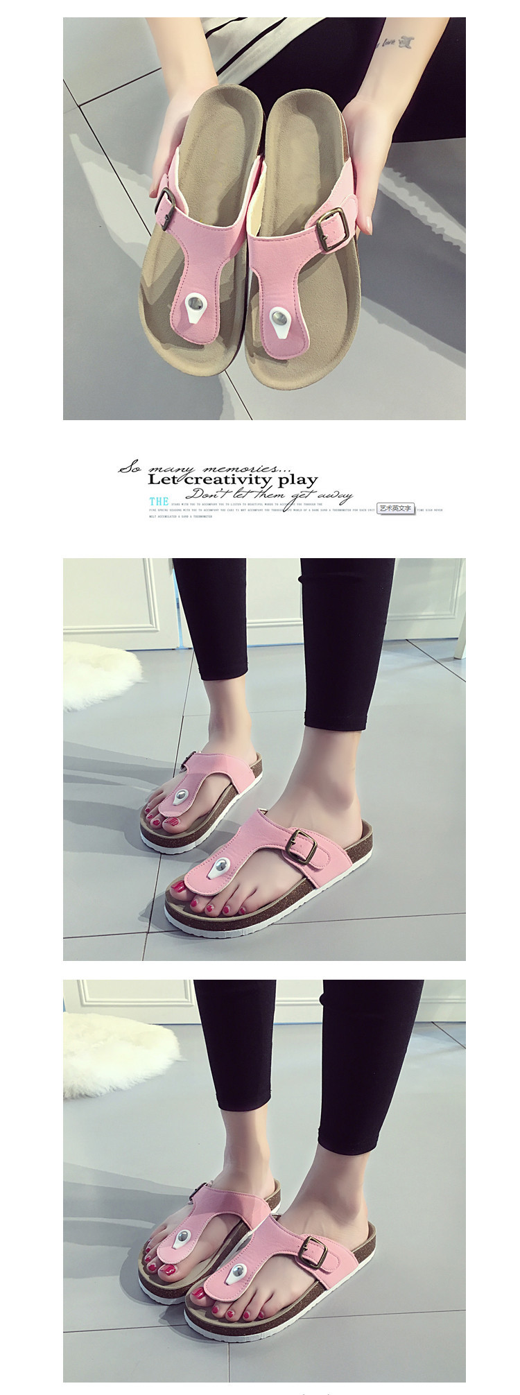 JHC-CCS078 | Fashion Platform Cork Slippers Sandals angle 6