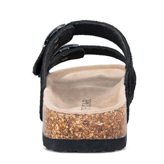 JHC-HZ0033 | Womens Cow Suede Leather Flat Sandals 2 Strap angle 3
