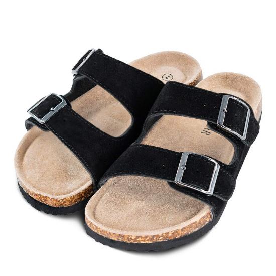 JHC-HZ0033 | Womens Cow Suede Leather Flat Sandals 2 Strap angle 6