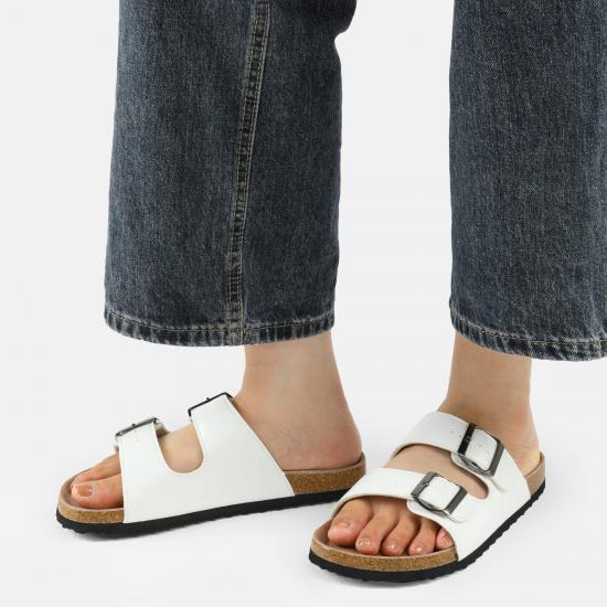 JHC-HZ0034 | Womens Feetbed 2 Straps Adjustable Buckle Slip on angle 2