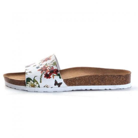 JHC-TX-137 | Ladies Slippers and Sandals Cork Flower Printing angle 2
