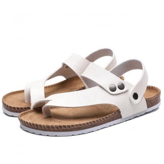 JHC-TX-168 | summer sandals buckle non-slip flat cork slippers angle 2