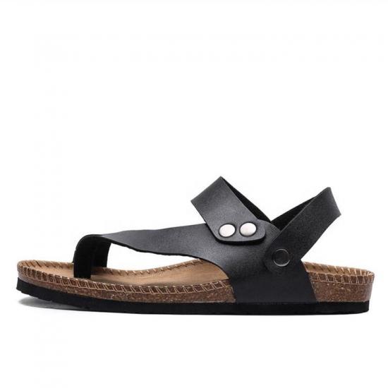 JHC-TX-168 | summer sandals buckle non-slip flat cork slippers angle 4
