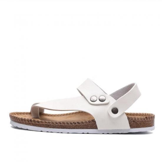 JHC-TX-168 | summer sandals buckle non-slip flat cork slippers angle 5