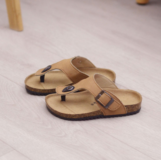 JHC-TX-90 | Kids Summer Leather Slide Sandals Children angle 4