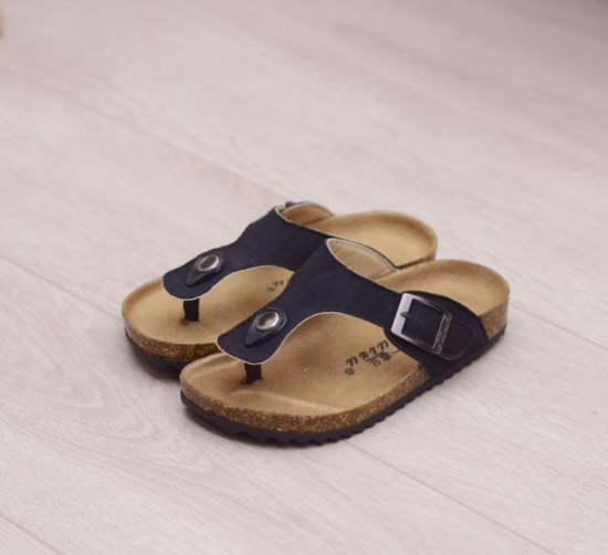 JHC-TX-90 | Kids Summer Leather Slide Sandals Children angle 5