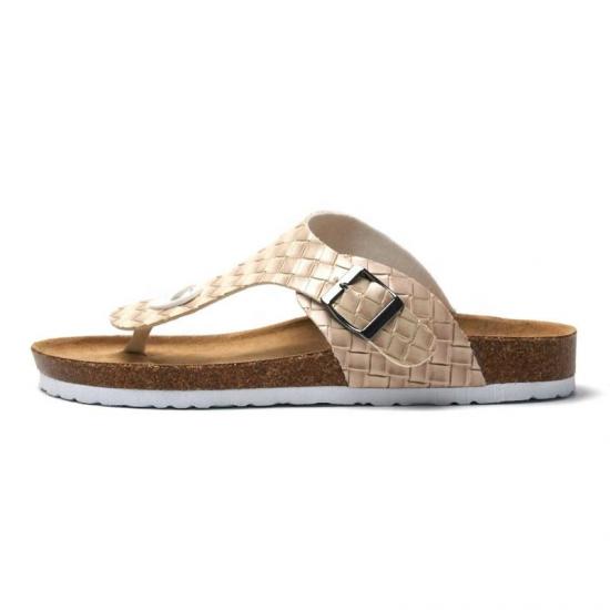 JHC-TX-M17 | Men Genuine Leather Open Toe Slides Cork Slippers angle 2