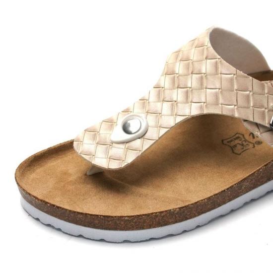 JHC-TX-M17 | Men Genuine Leather Open Toe Slides Cork Slippers angle 5