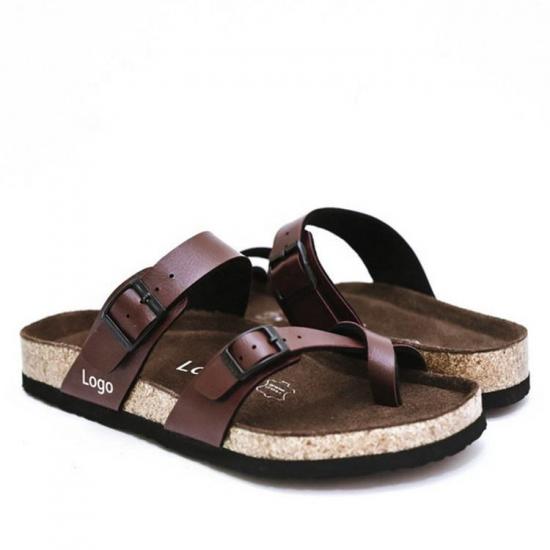 JHC-TX-m19 | custom logo slippers sandals men cross strap open angle 2