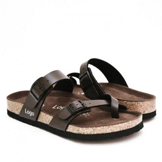 JHC-TX-m19 | custom logo slippers sandals men cross strap open angle 3