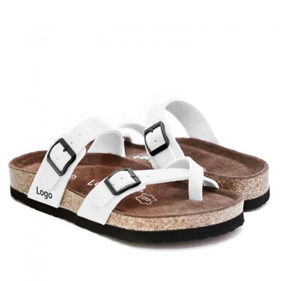 JHC-TX-m19 | custom logo slippers sandals men cross strap open angle 4