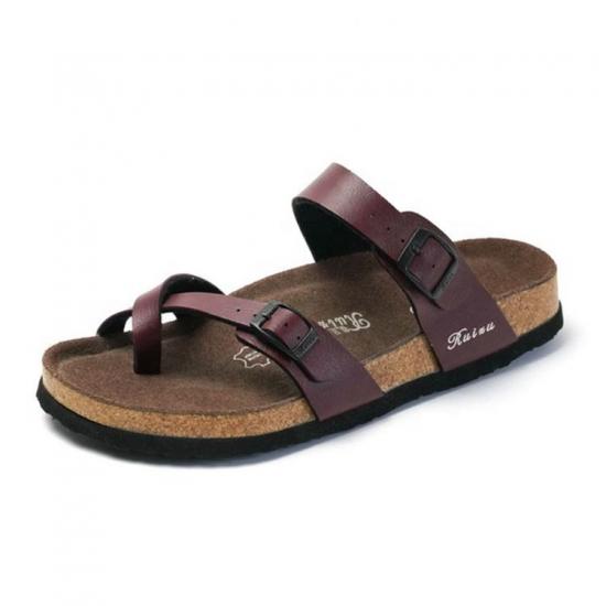 JHC-TX-m19 | Summer Men's Cork Sole Slipper Suede Leather angle 3