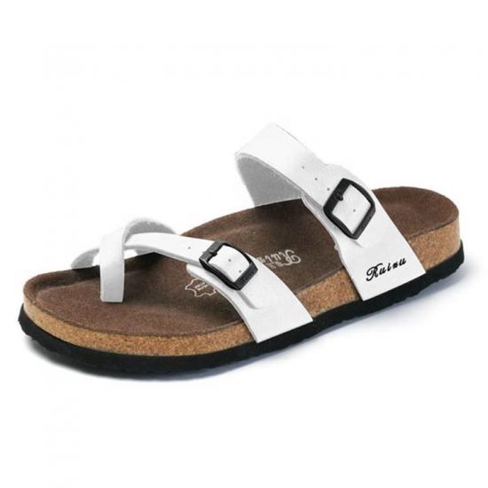 JHC-TX-m19 | summer beach slippers cork wood flower printing angle 5