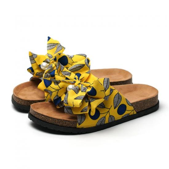 JHC-TX-M22 | Women Bow Sliders Sandal Summer Fancy Flat angle 2