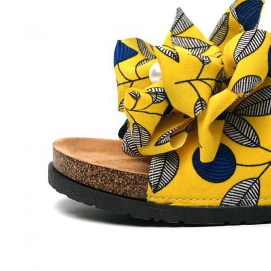 JHC-TX-M22 | Big Bowknot Cork Slippers Women Flat Summer Beach angle 5
