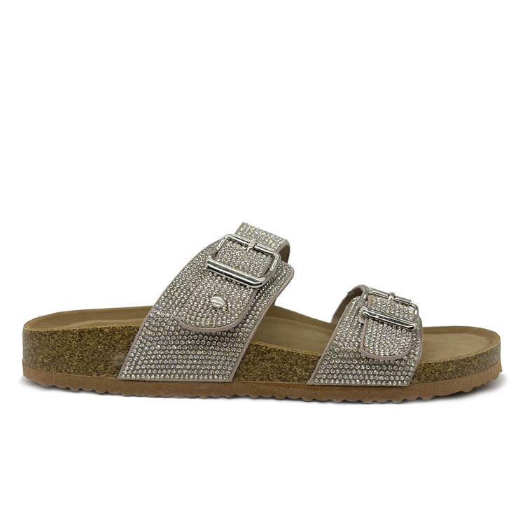 JHC-FS201 | Girls Summer Two Strap Diamond Cork Sand Cork angle 2