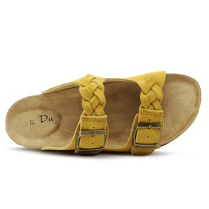 JHC-FS202 | Fashion Ladies Two Strap Genuine Leather Cork - Fujian Jinhongchang Sports Goods Co., Ltd.