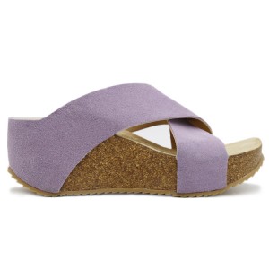 JHC-FS206 | Suede Leather Ladies Cross Strap Wedge C Cork - Fujian Jinhongchang Sports Goods Co., Ltd.