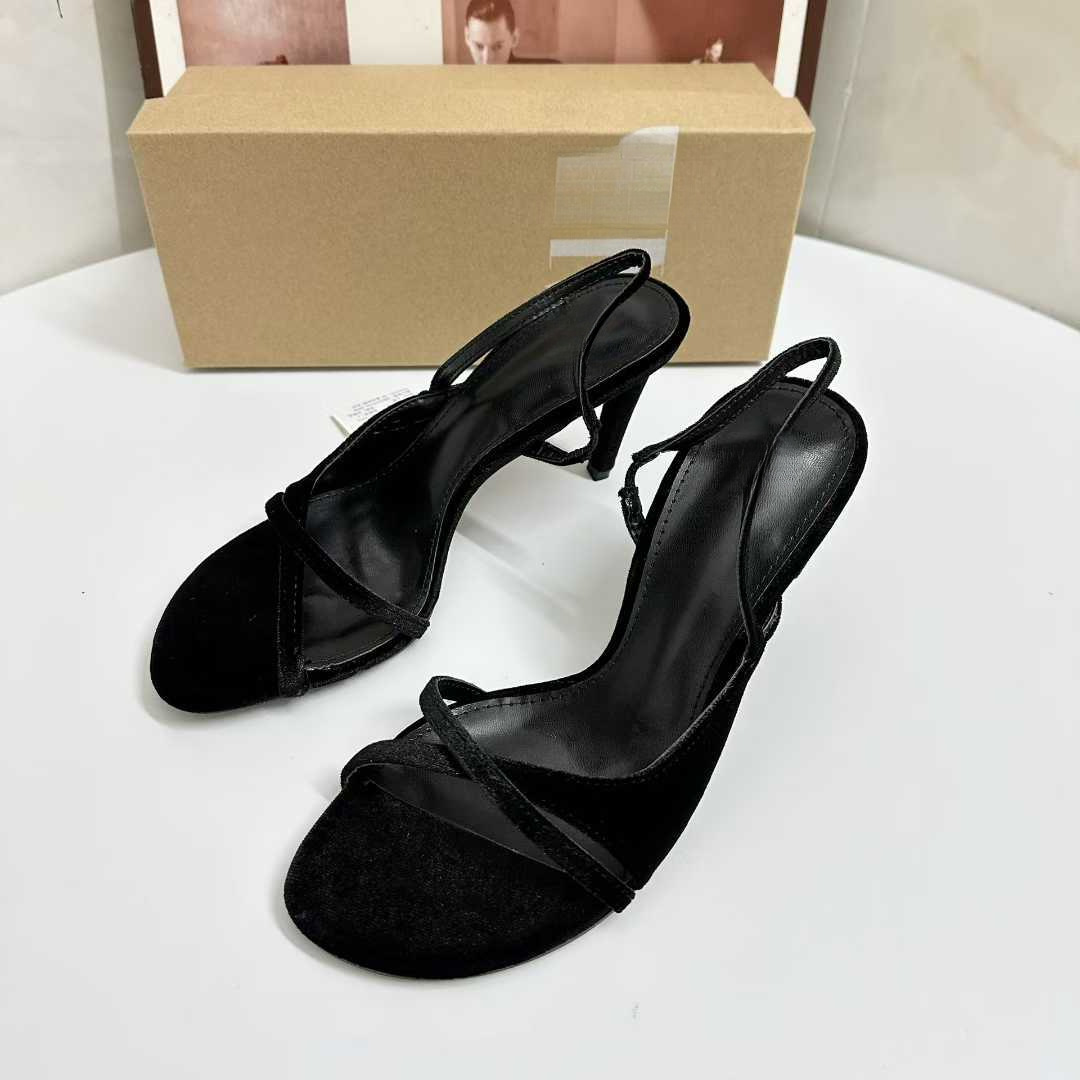 JHC-HB-129 | Slingback Round-Toe Stiletto Heel Dress Sandal angle 2