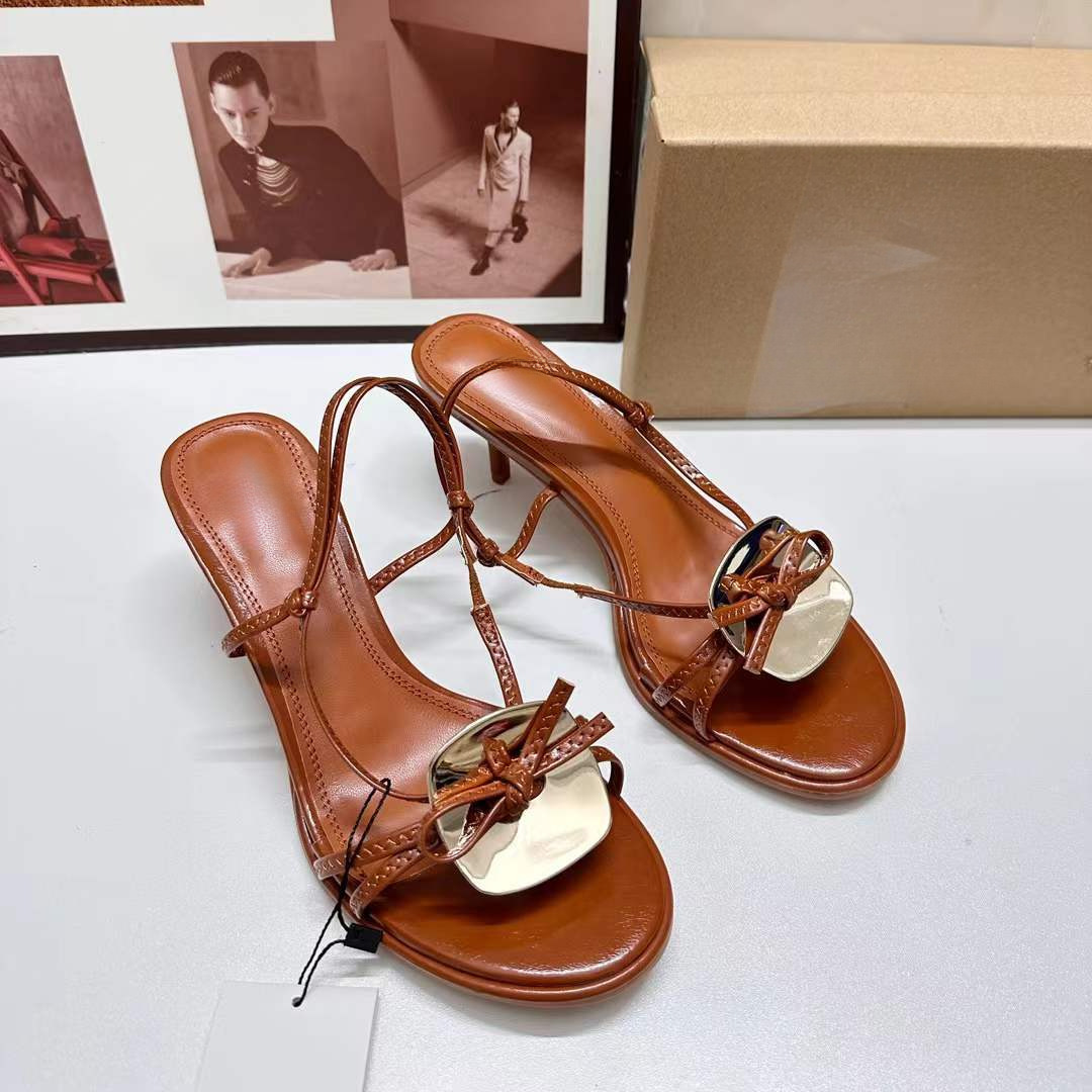 JHC-HB-216 | Metal Buckle Open-Toe Stiletto Heel Dress Sandal - Fujian Jinhongchang Sports Goods Co., Ltd.