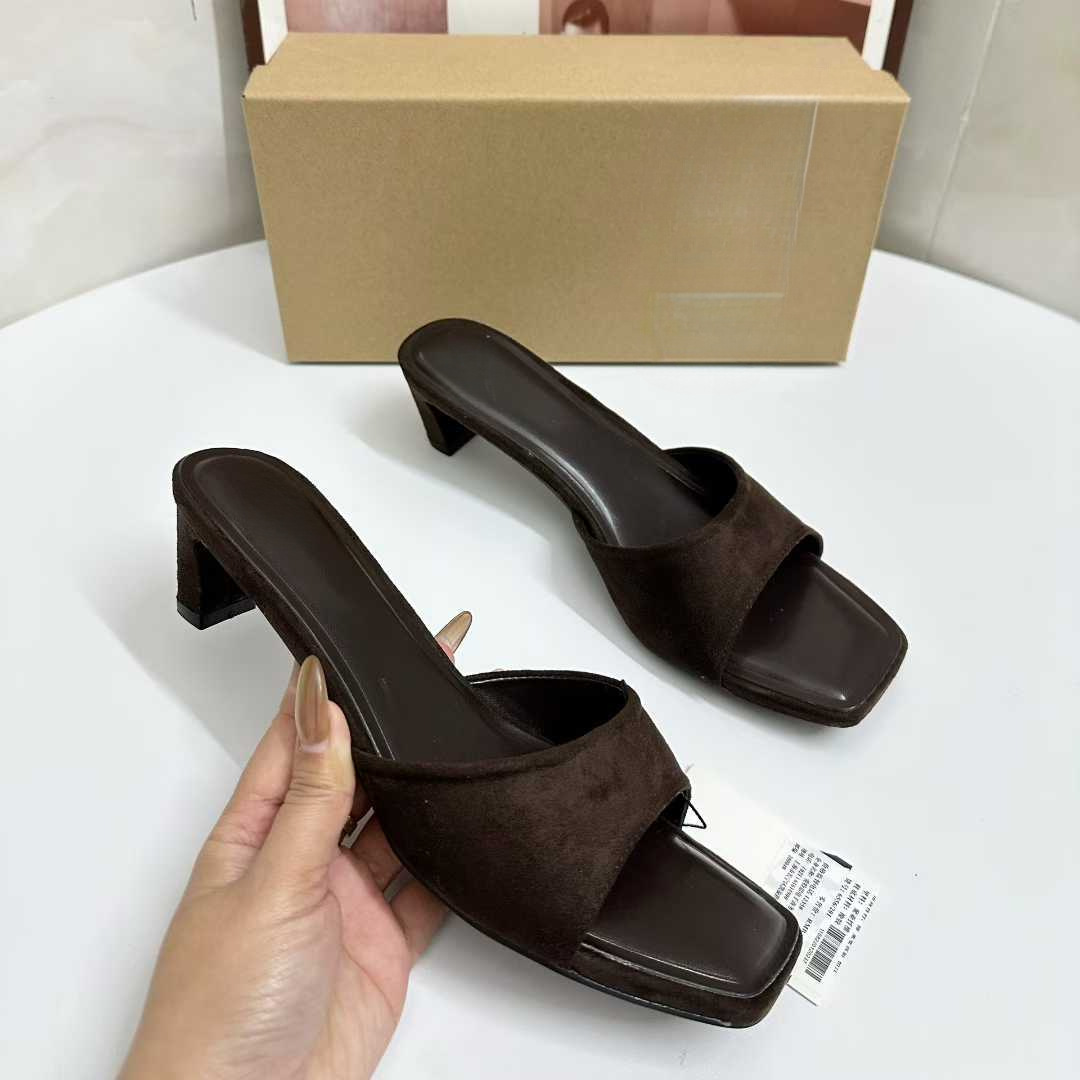 JHC-HB-180 | Minimalist Strap Slingback Square-Toe High-Heel Heeled Slide angle 2