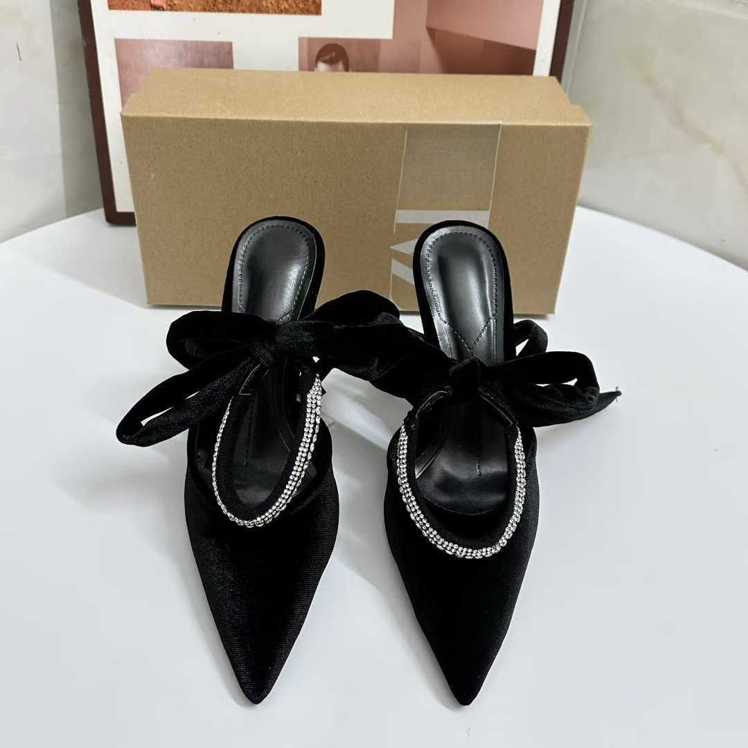 JHC-HB-132 | Rhinestone Embellished Slingback Pointed-Toe Stiletto Heel Dress Pump angle 3