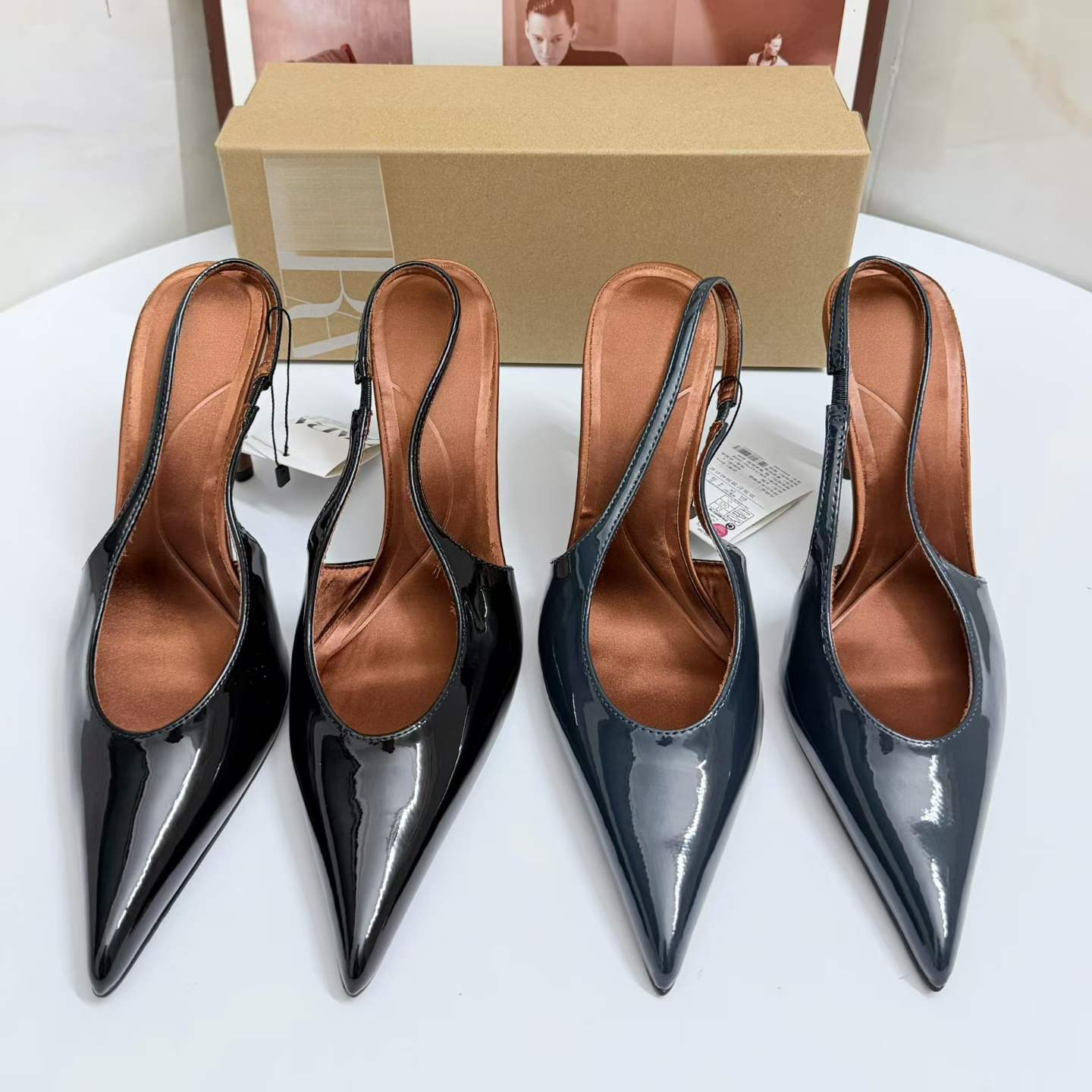 JHC-HB-130 | Metal Buckle Slingback Pointed-Toe Stiletto Heel Dress Sandal - Fujian Jinhongchang Sports Goods Co., Ltd.