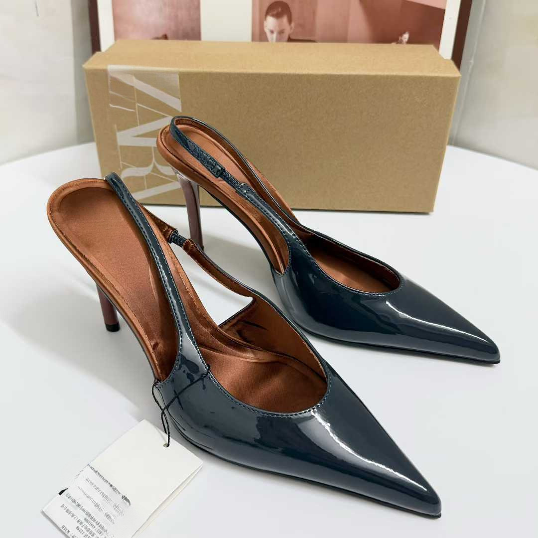 JHC-HB-130 | Metal Buckle Slingback Pointed-Toe Stiletto Heel Dress Sandal angle 3