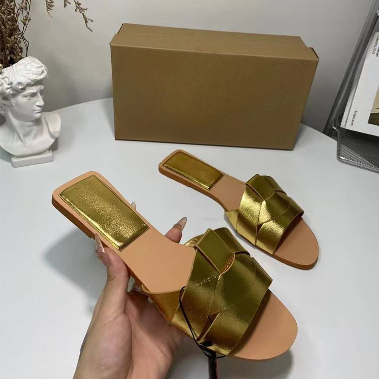 JHC-HB-061 | Crisscross Straps Flat Casual Slide Slipper angle 3