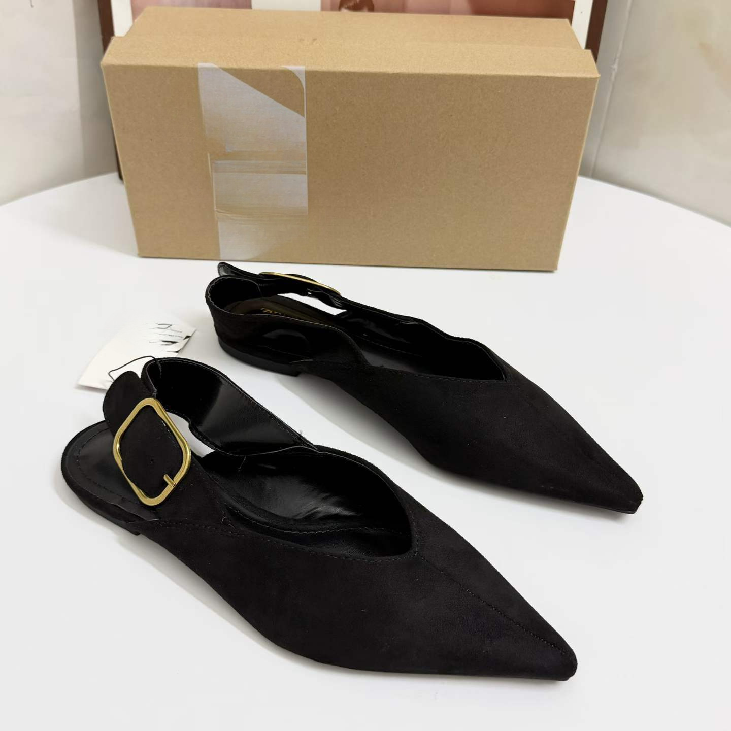 JHC-HB-093 | Slingback Pointed-Toe Flat Dress Pump angle 3
