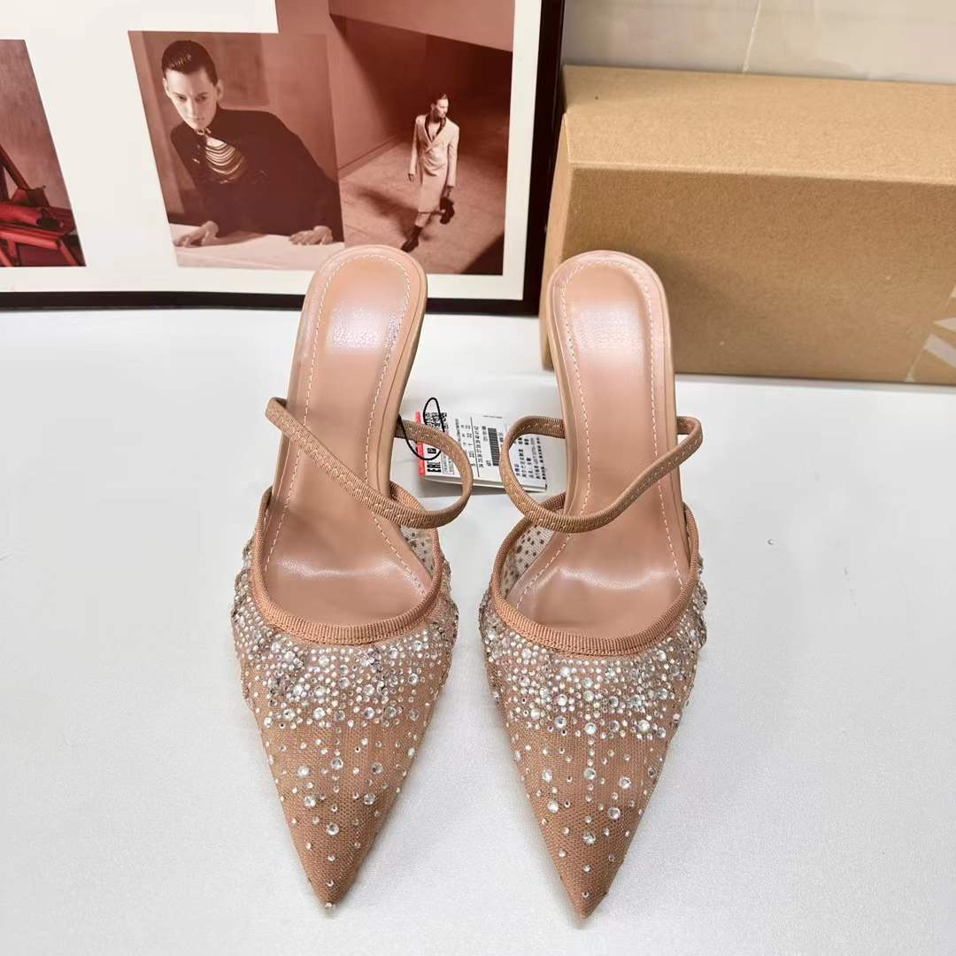 JHC-HB-162 | Rhinestone Embellished High-Heel Mule Slide angle 2