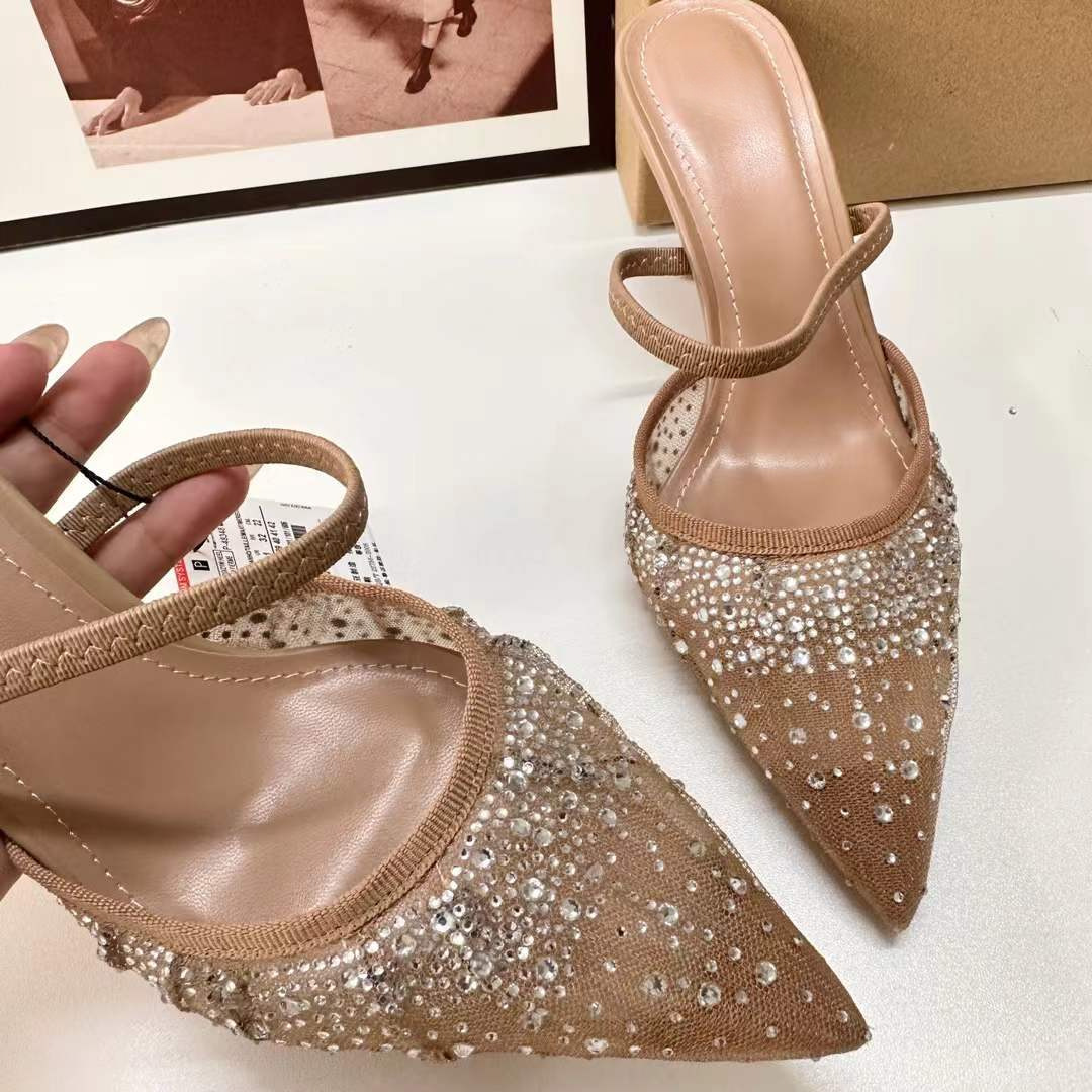 JHC-HB-162 | Rhinestone Embellished High-Heel Mule Slide angle 3