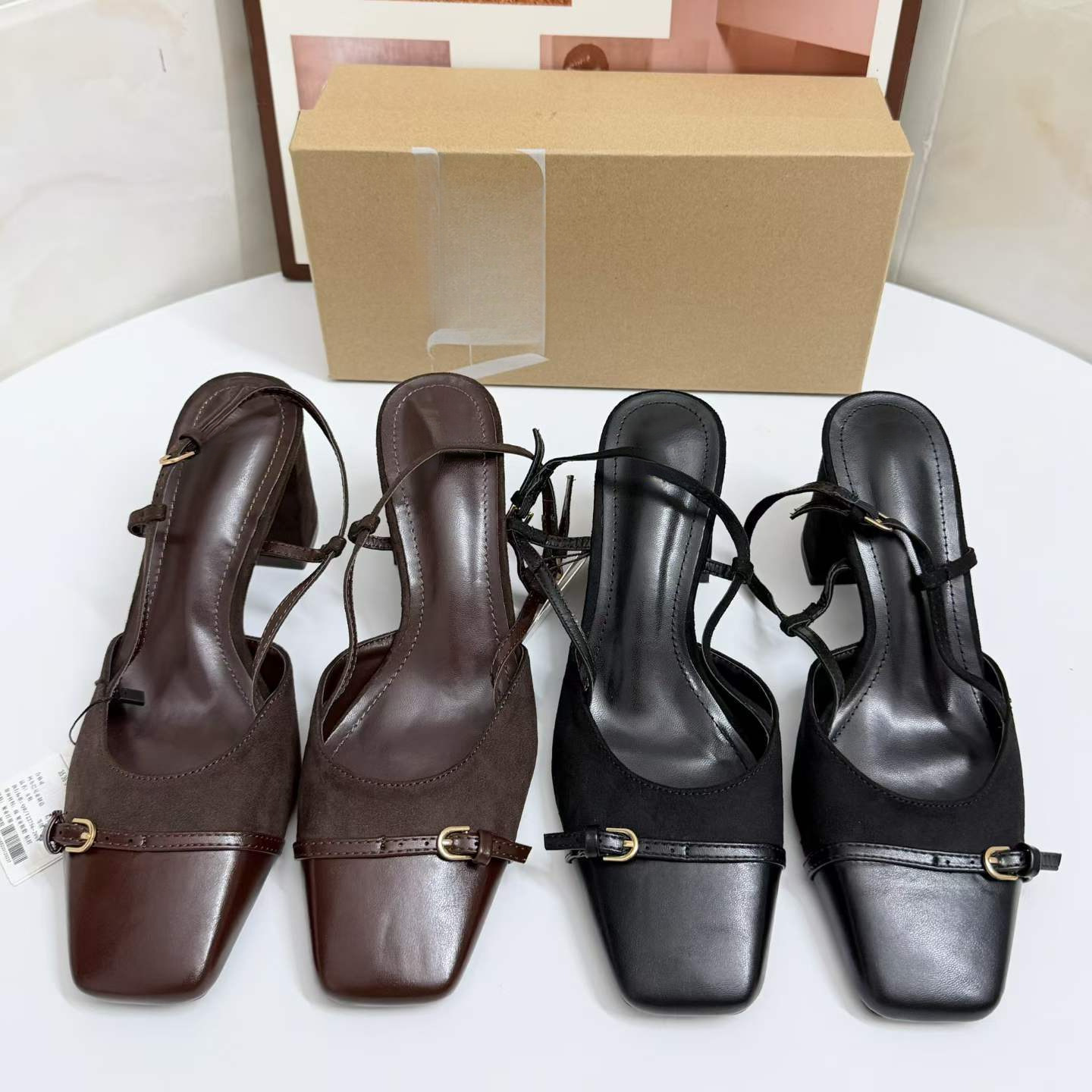 JHC-HB-179 | Square-Toe Block Heel Dress Sandal - Fujian Jinhongchang Sports Goods Co., Ltd.