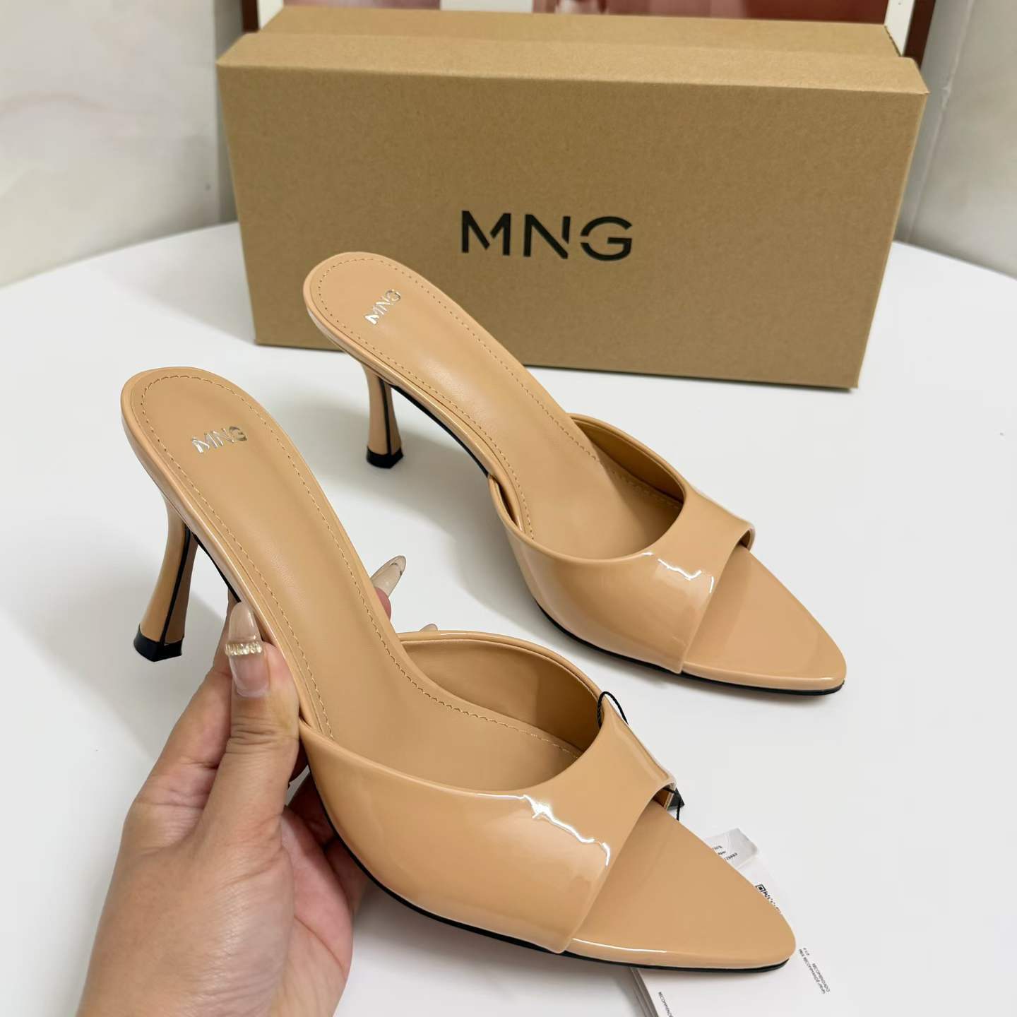 JHC-HB-295 | Pointed-Toe Stiletto Heel Heeled Slide angle 2