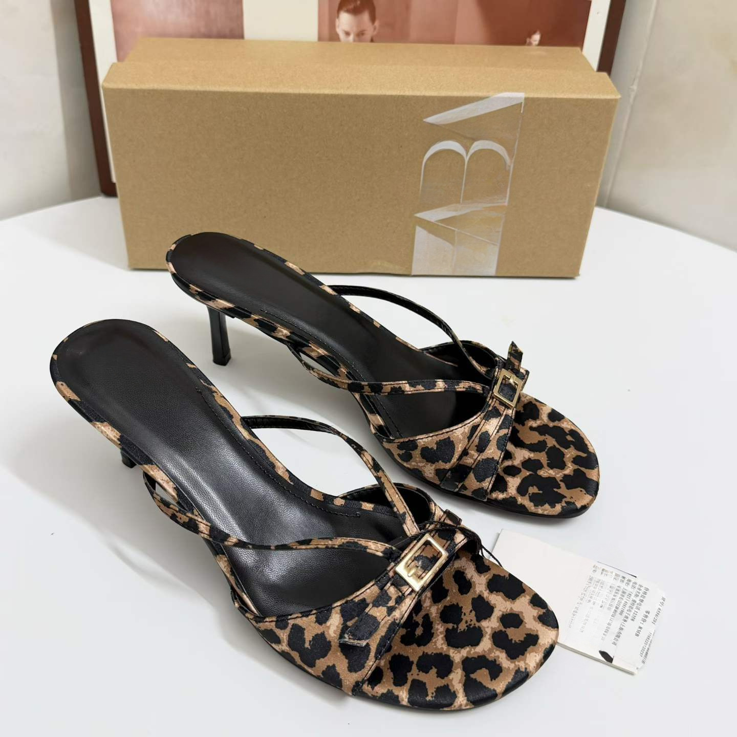 JHC-HB-070 | Minimalist Strap Open-Toe High-Heel Mule Slide angle 3