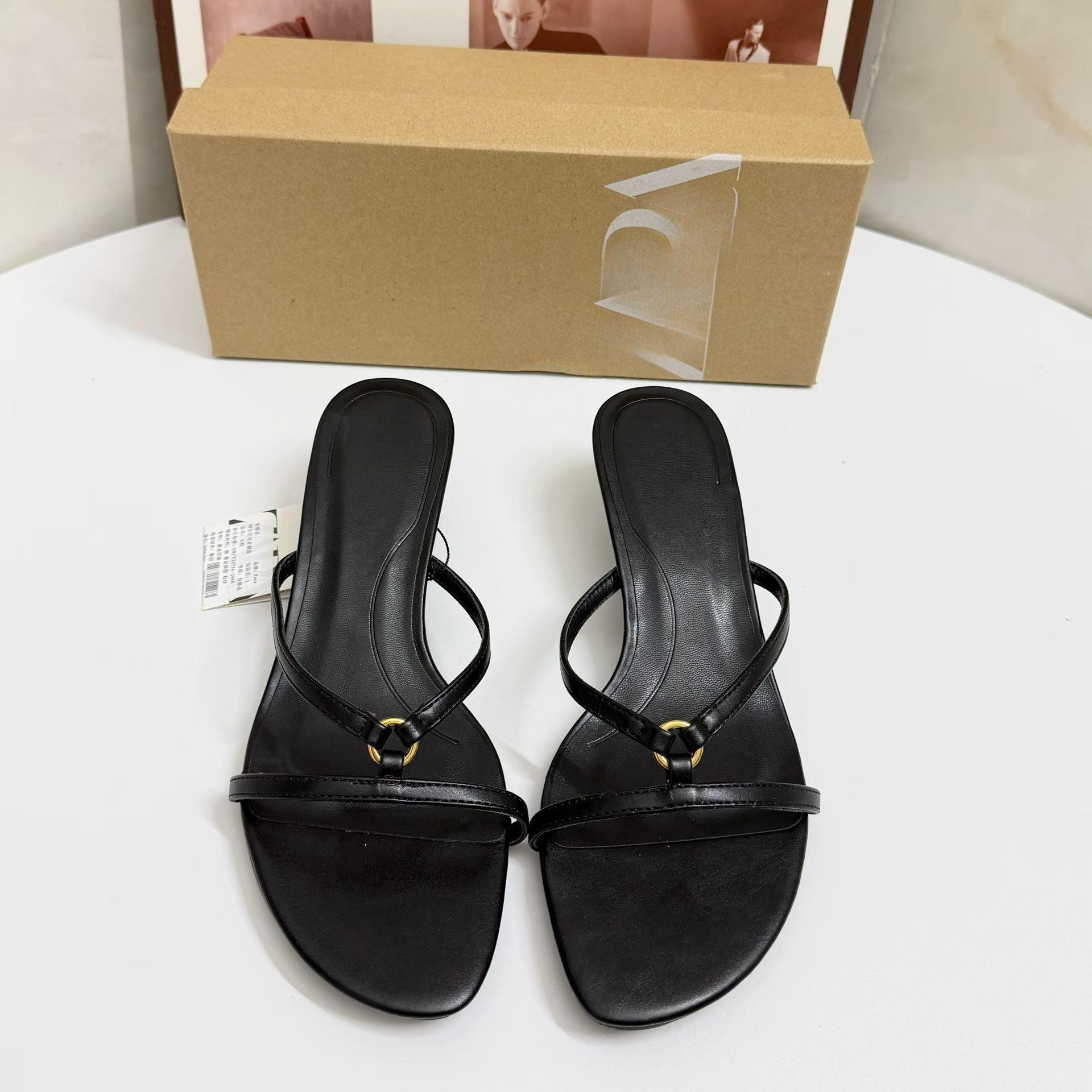 JHC-HB-125 | Metal Buckle Kitten Heel Mule Slide - Fujian Jinhongchang Sports Goods Co., Ltd.