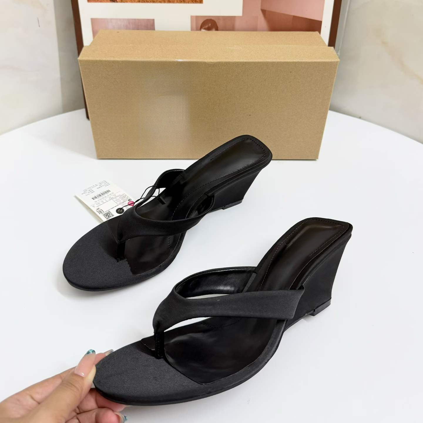 JHC-HB-244 | Round-Toe High-Heel Heeled Slide angle 3