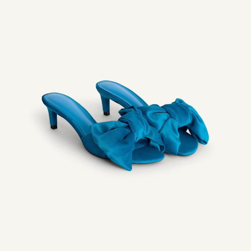 JHC-HB-292 | Bow Detail Stiletto Heel Heeled Slide angle 2