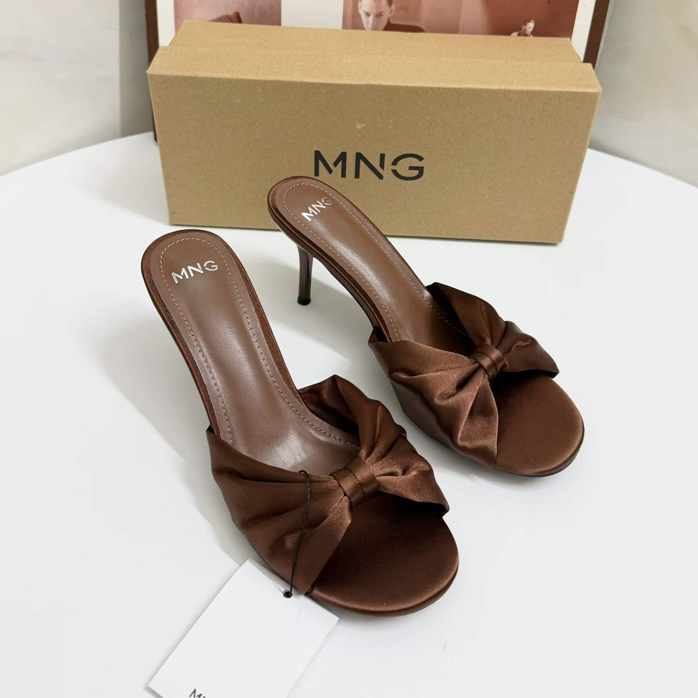 JHC-HB-115 | Silky Satin Open-Toe Stiletto Heel Heeled Slide angle 2