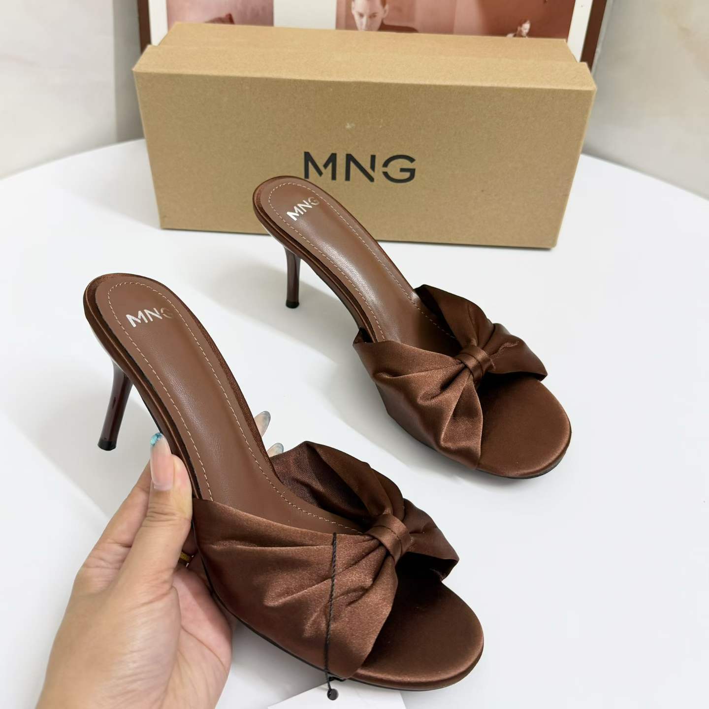 JHC-HB-115 | Silky Satin Open-Toe Stiletto Heel Heeled Slide angle 3