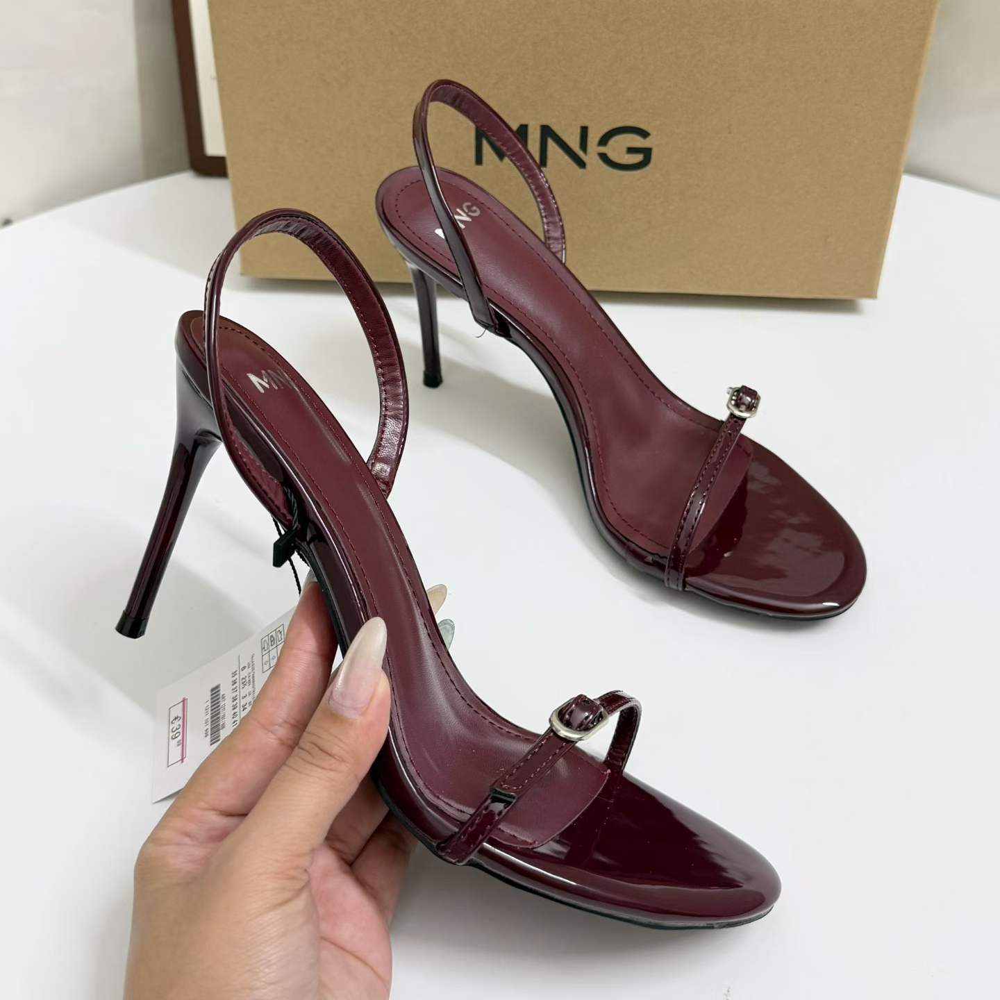 JHC-HB-008 | Metal Buckle Slingback High-Heel Dress Sandal angle 2
