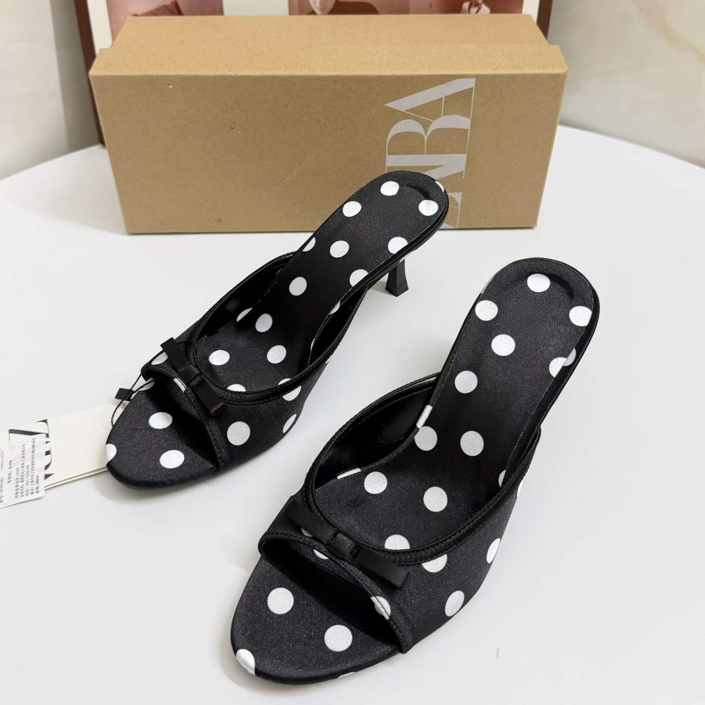 JHC-HB-206 | Bow Detail Animal Print High-Heel Mule Slide angle 2