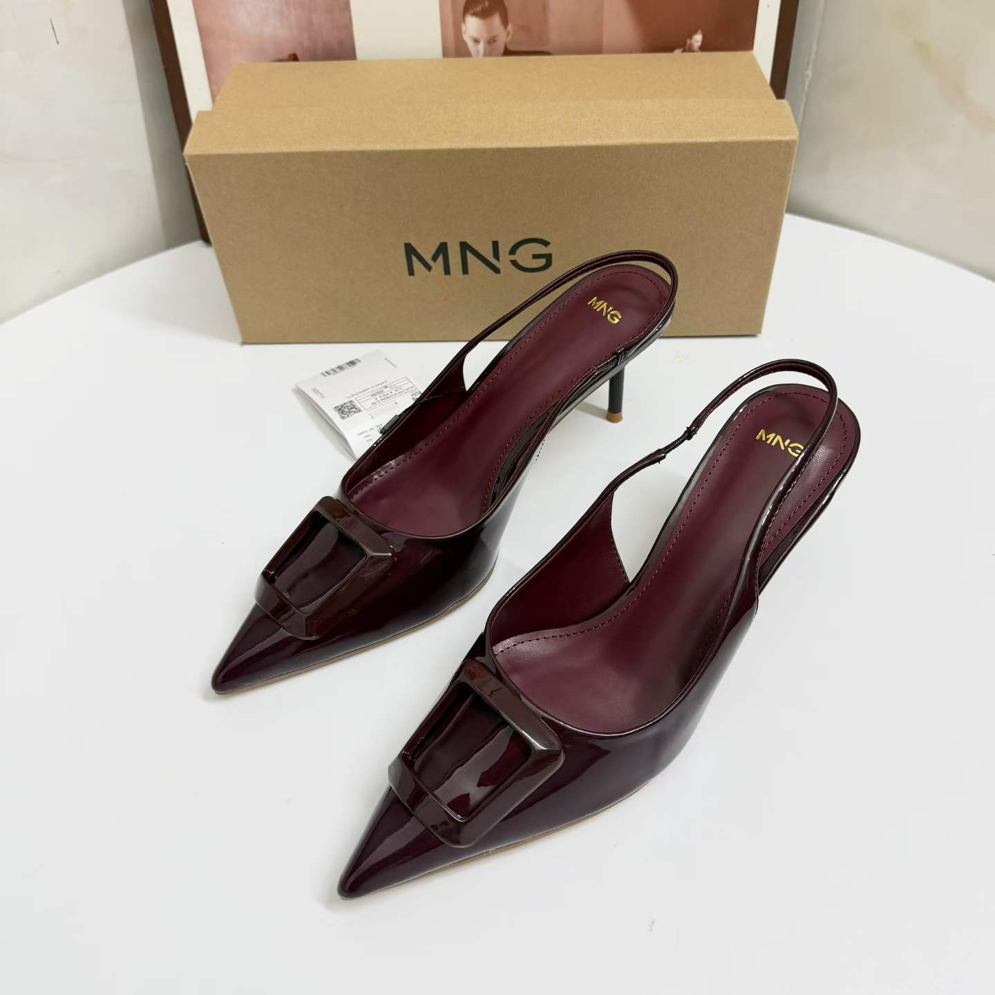 JHC-HB-225 | Slingback Pointed-Toe Stiletto Heel Mule Slide angle 2