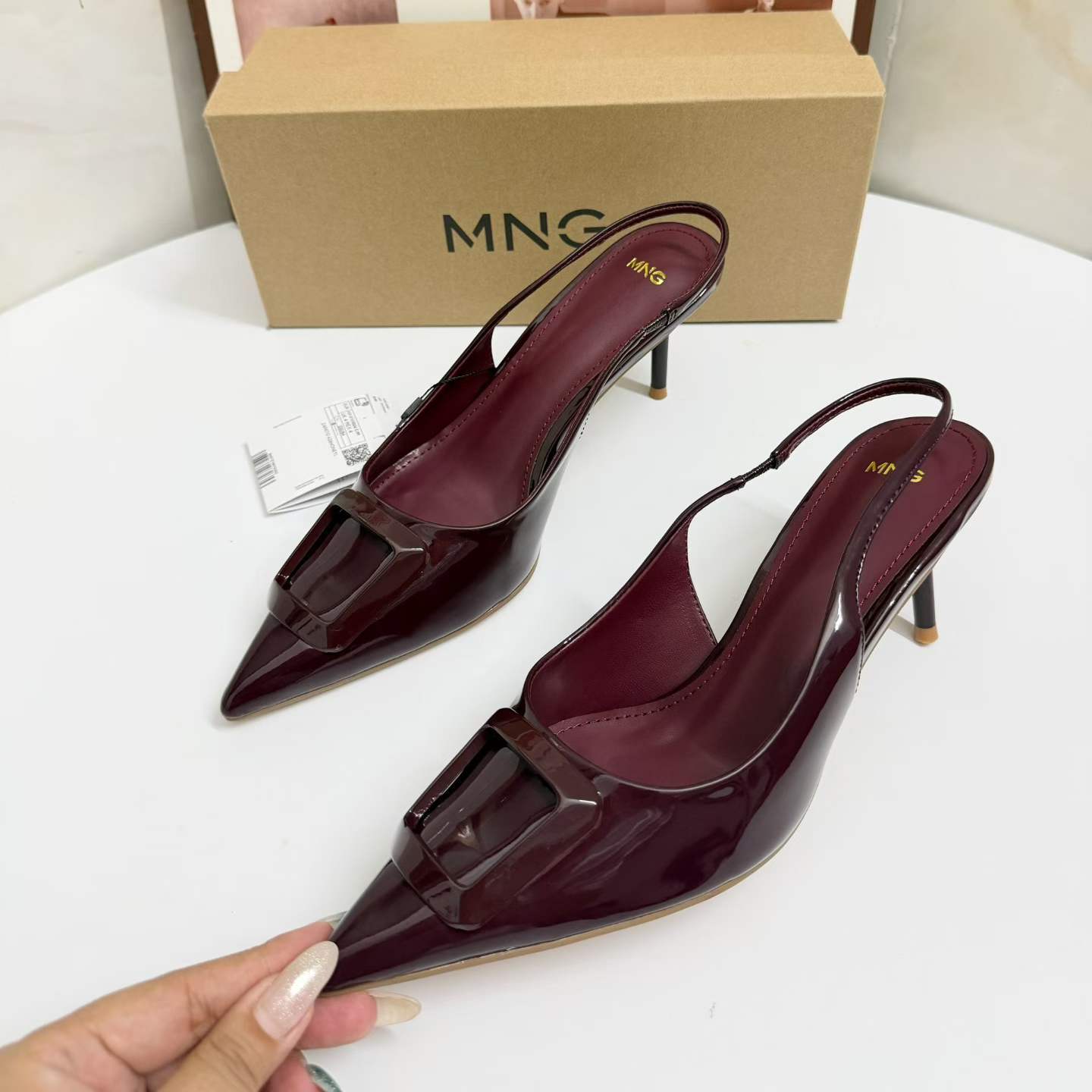 JHC-HB-225 | Slingback Pointed-Toe Stiletto Heel Mule Slide angle 3