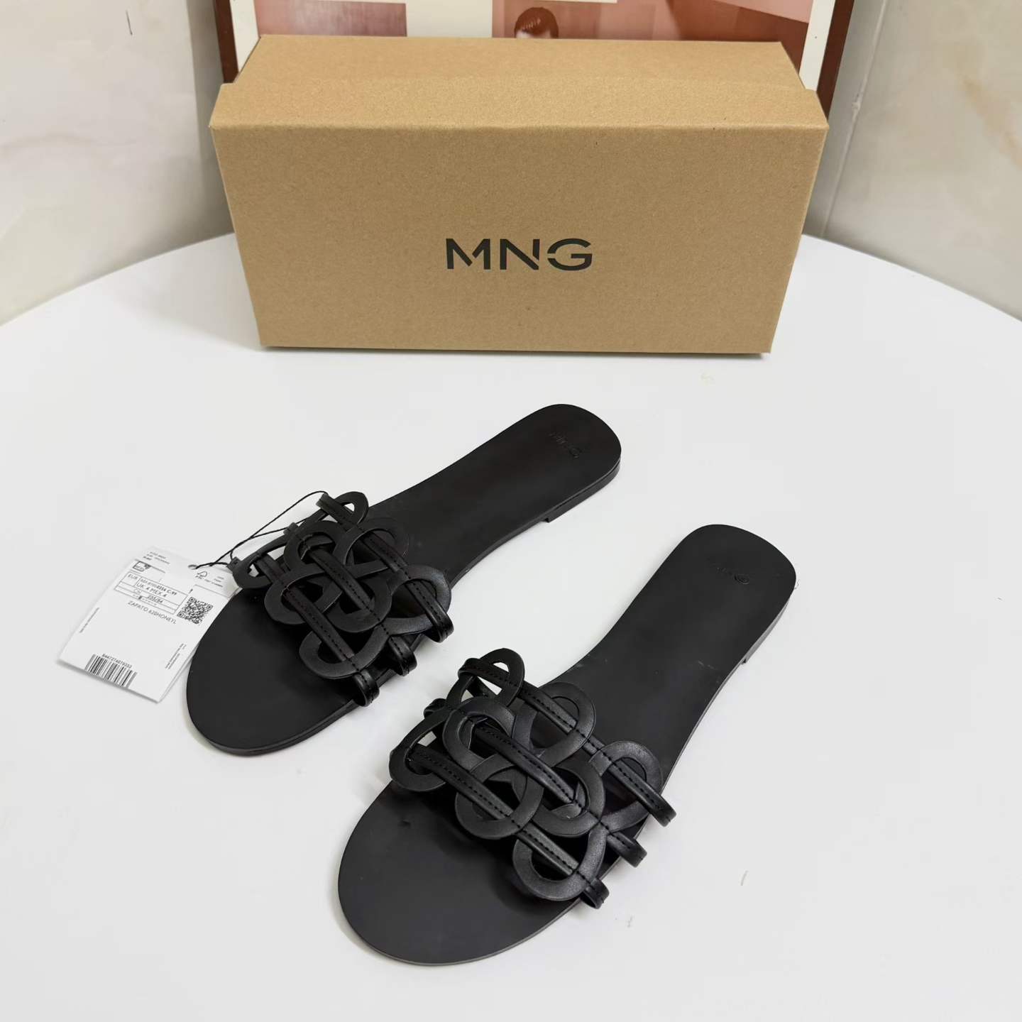 JHC-HB-010 | Woven Cutout Flat Casual Slide Slipper angle 3
