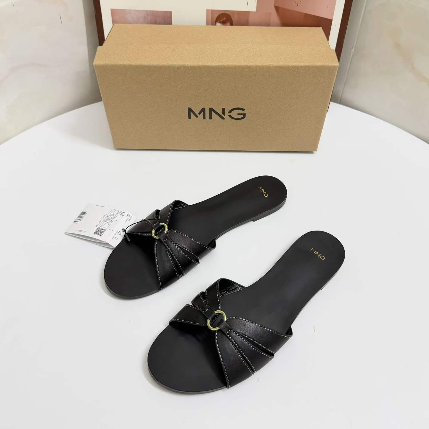 JHC-HB-004 | Metal Buckle Flat Casual Slide Slipper angle 2