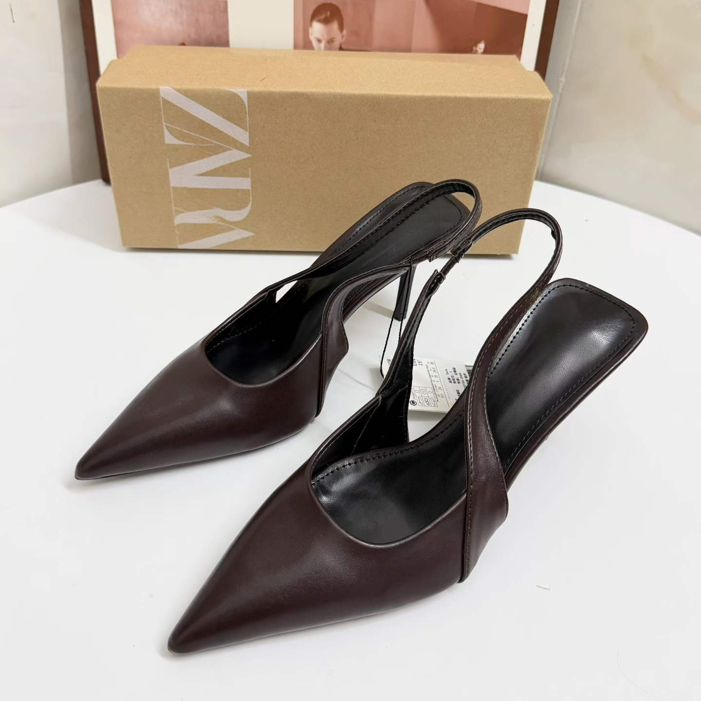 JHC-HB-108 | Slingback Pointed-Toe Stiletto Heel Mule Slide - Fujian Jinhongchang Sports Goods Co., Ltd.